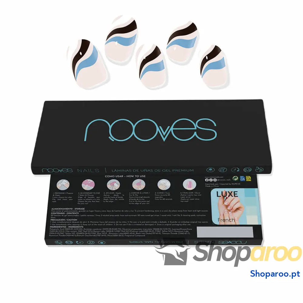 Folhas de unhas de gel Nooves Flowing stream (20 Unidades)