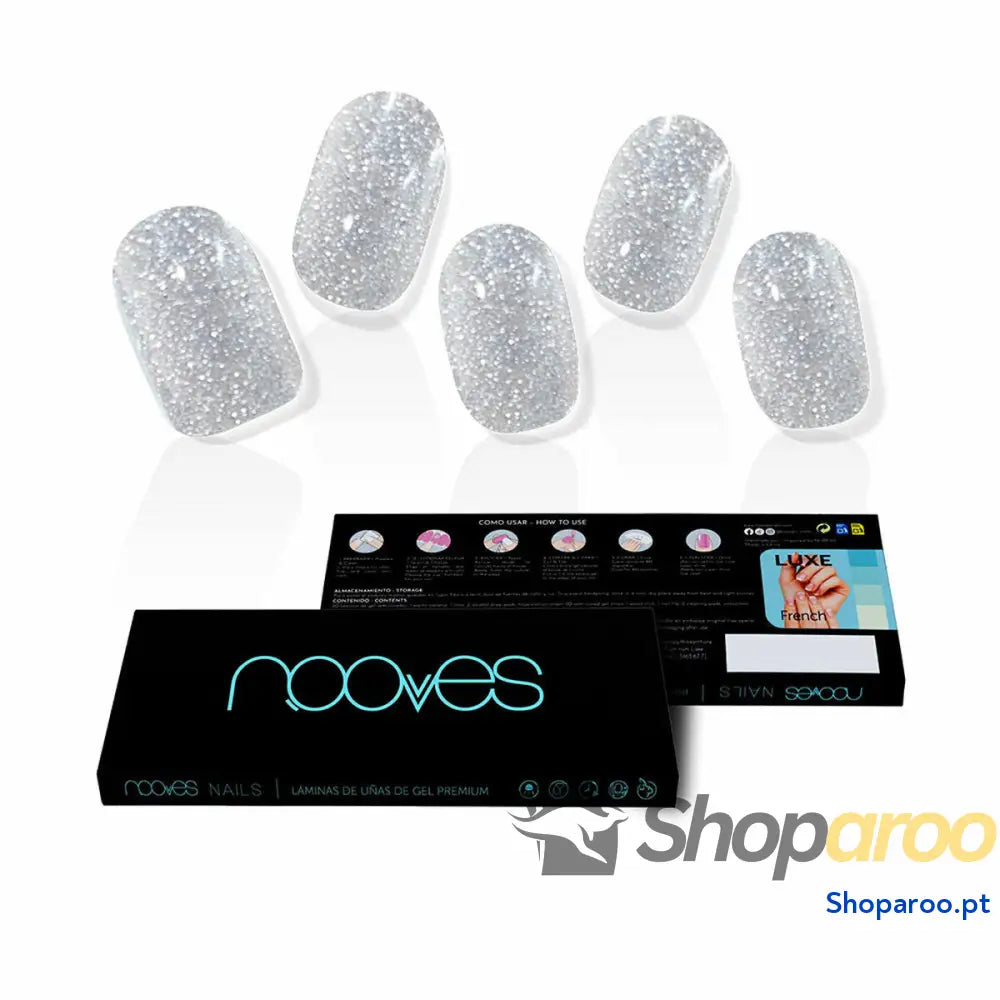 Folhas de unhas de gel Nooves Glitter grey (20 Unidades)