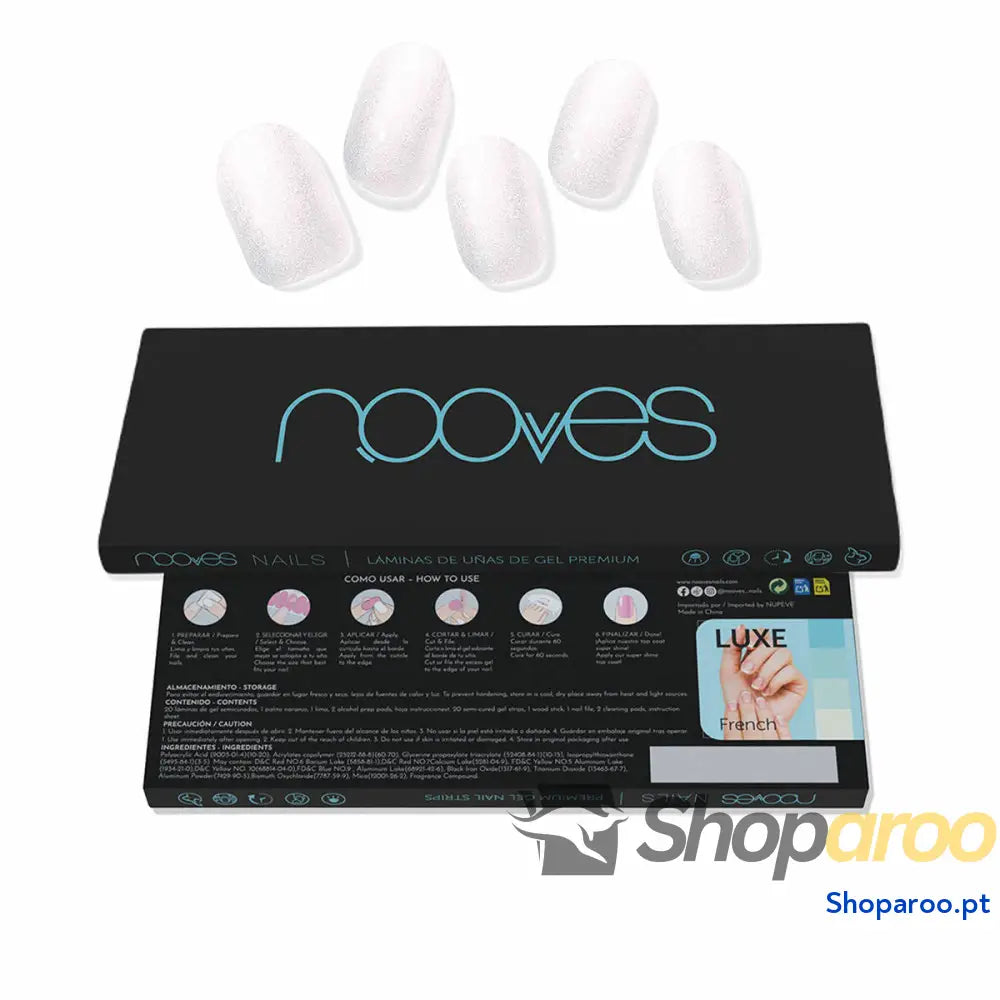 Folhas de unhas de gel Nooves White pearl (20 Unidades)