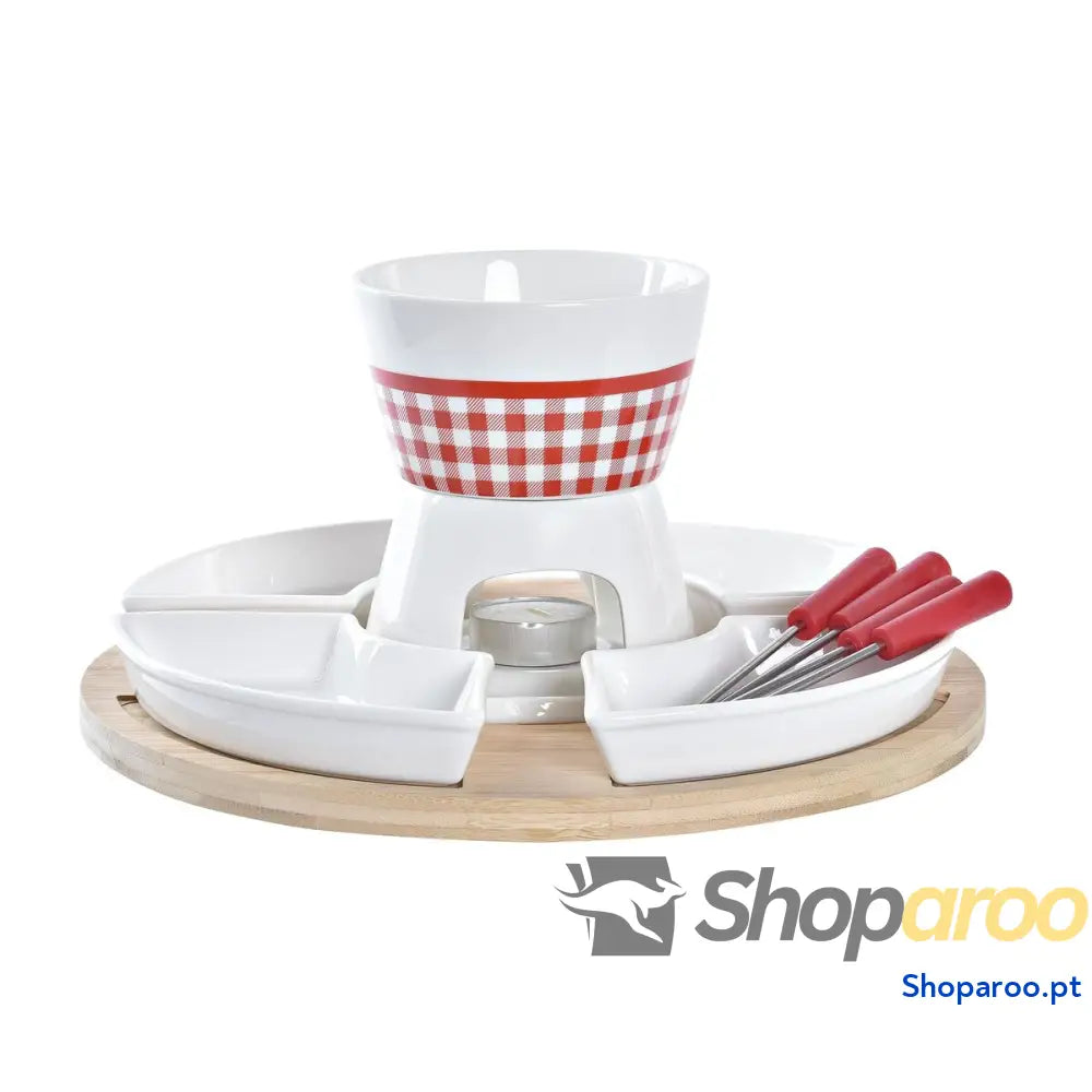 Fondue DKD Home Decor Vermelho 26,5 x 1,5 cm (10 pcs)