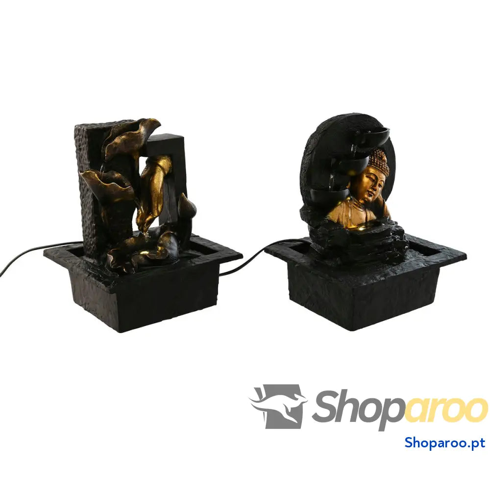 Fonte de Jardim Home ESPRIT Resina Buda Oriental 21 x 19 x 27 cm (2 Unidades)