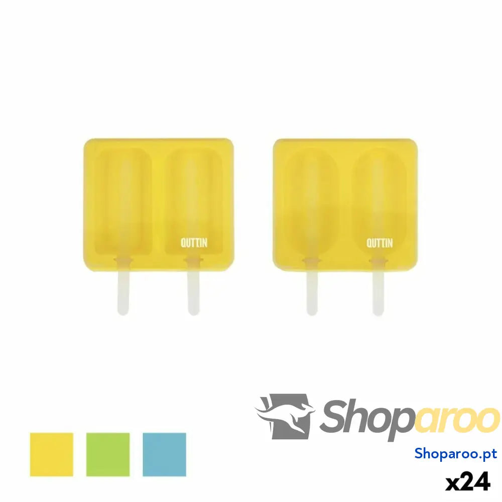 Forma para Gelados Quttin Duplo Silicone 11,5 x 13,3 x 3 cm (24 Unidades)