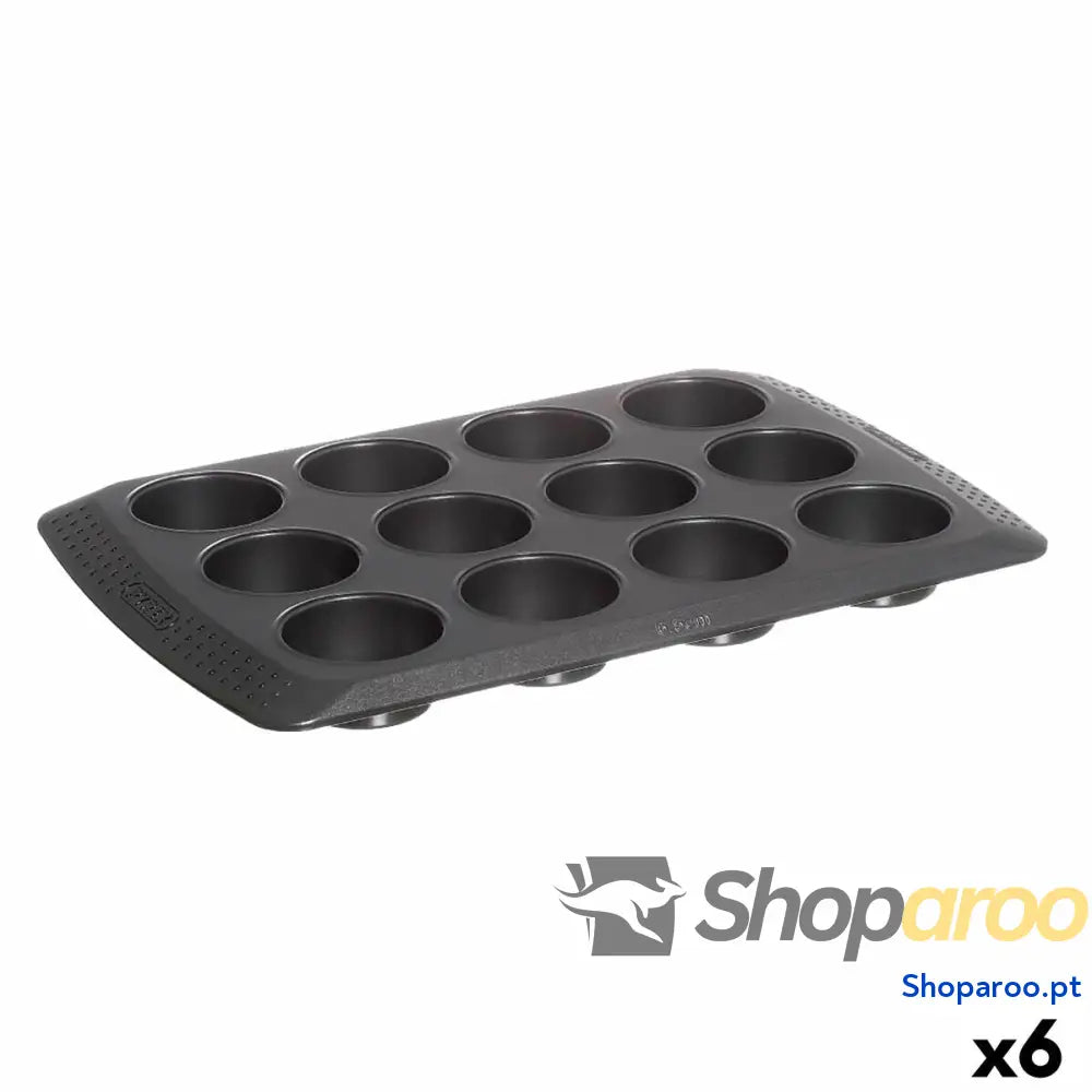 Forma para Queques Pyrex Magic Preto 31 x 26 4 cm (6 Unidades)