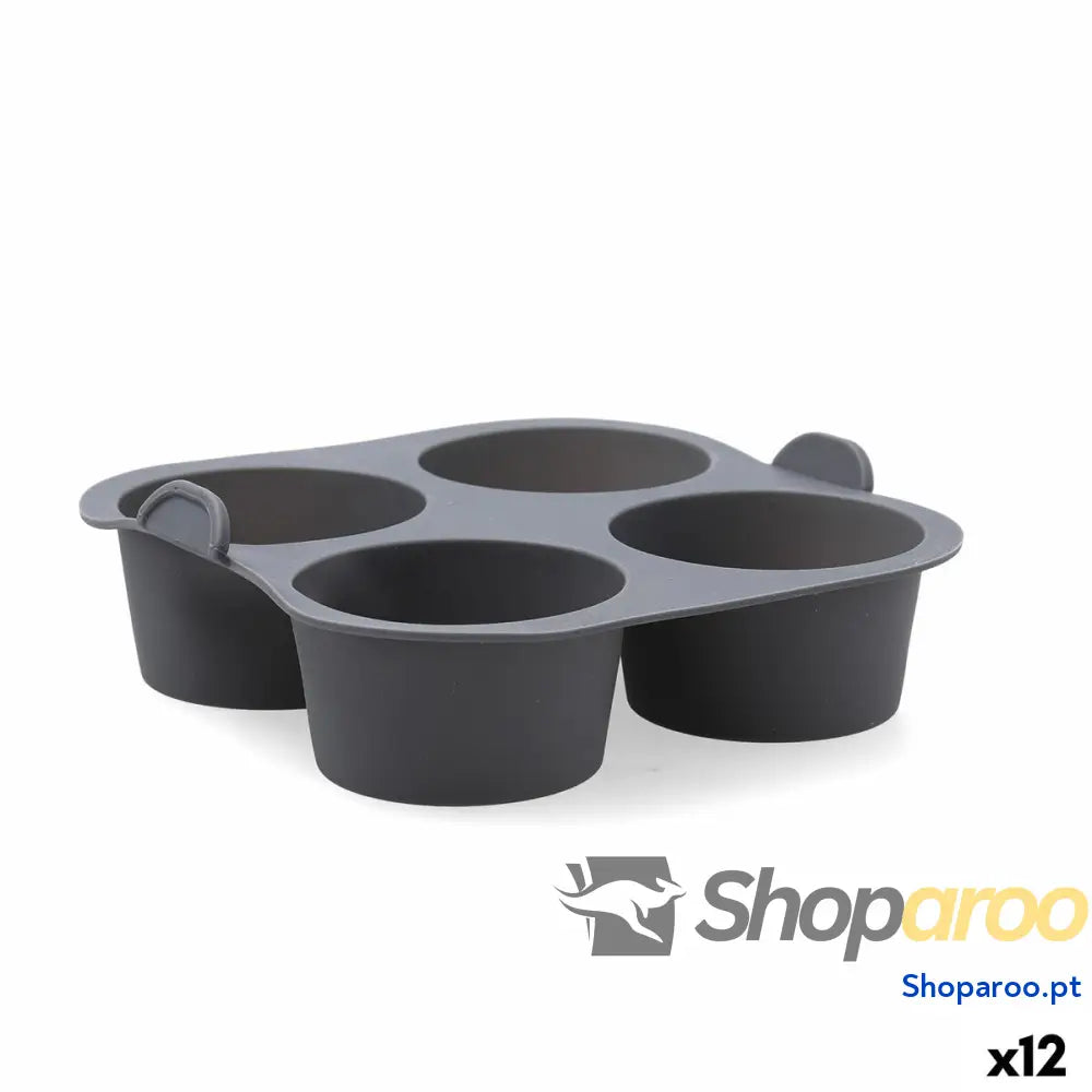 Forma para Queques Quid Naturalia Cinzento 17 x 5 cm Silicone (12 Unidades)