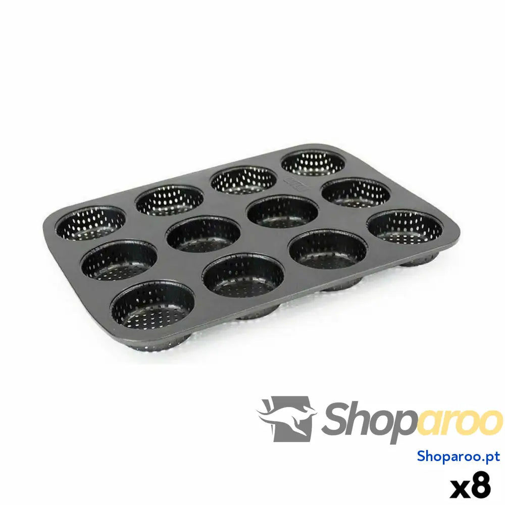 Forma para Tarteletes Quttin 29 x 22 2,2 cm Perfurado 8 Unidades