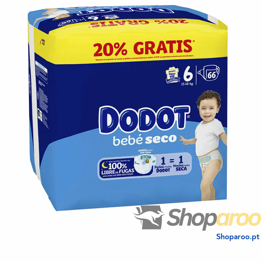 Fraldas descartáveis Dodot Etapas 6 66 Unidades