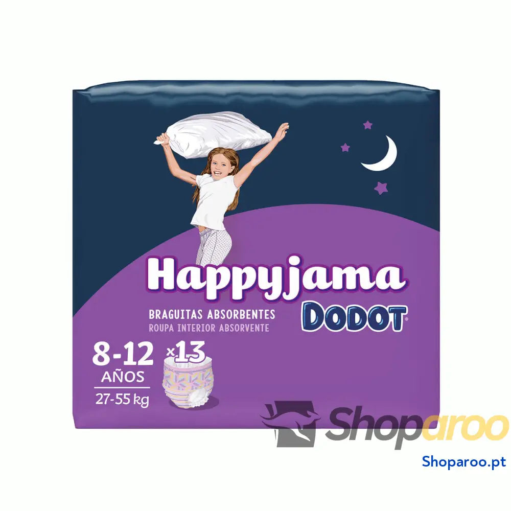 Fraldas descartáveis Dodot Happyjama 8-12 Anos Cuequinha Tamanho 8 13 Unidades
