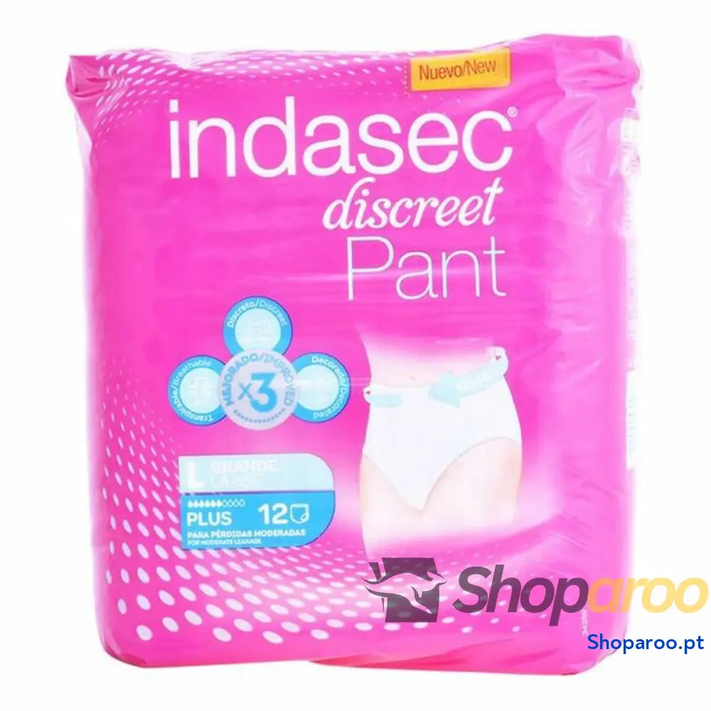Fraldas para Incontinência Pant Plus Talla Grande Indasec 3821862 (12 uds)