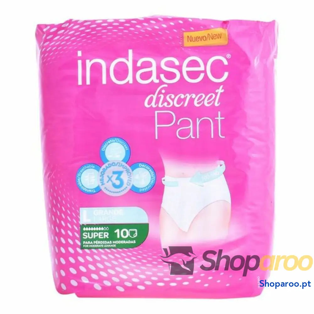 Fraldas para Incontinência Pant Super Talla Grande Indasec 3821866 (10 uds)