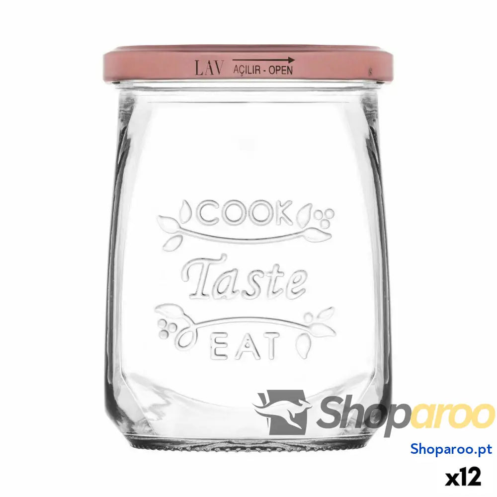 Frasco de Vidro Transparente Inde Tasty 550 ml Com tampa (12 Unidades)