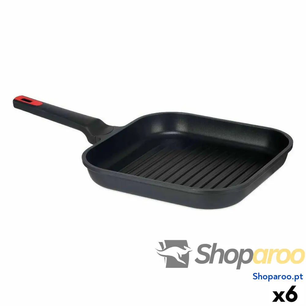 Frigideira Assadora com Riscas Kinvara 77781 Preto Alumínio Baquelite 28 x cm (6 Unidades)