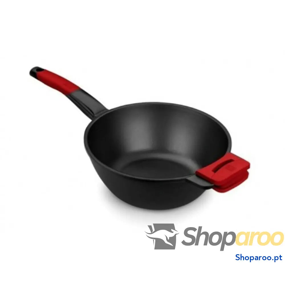 Frigideira Wok BRA A412028 Vermelho/Preto Ø 28 cm Aço inoxidável (1 Unidade) (Ø cm)