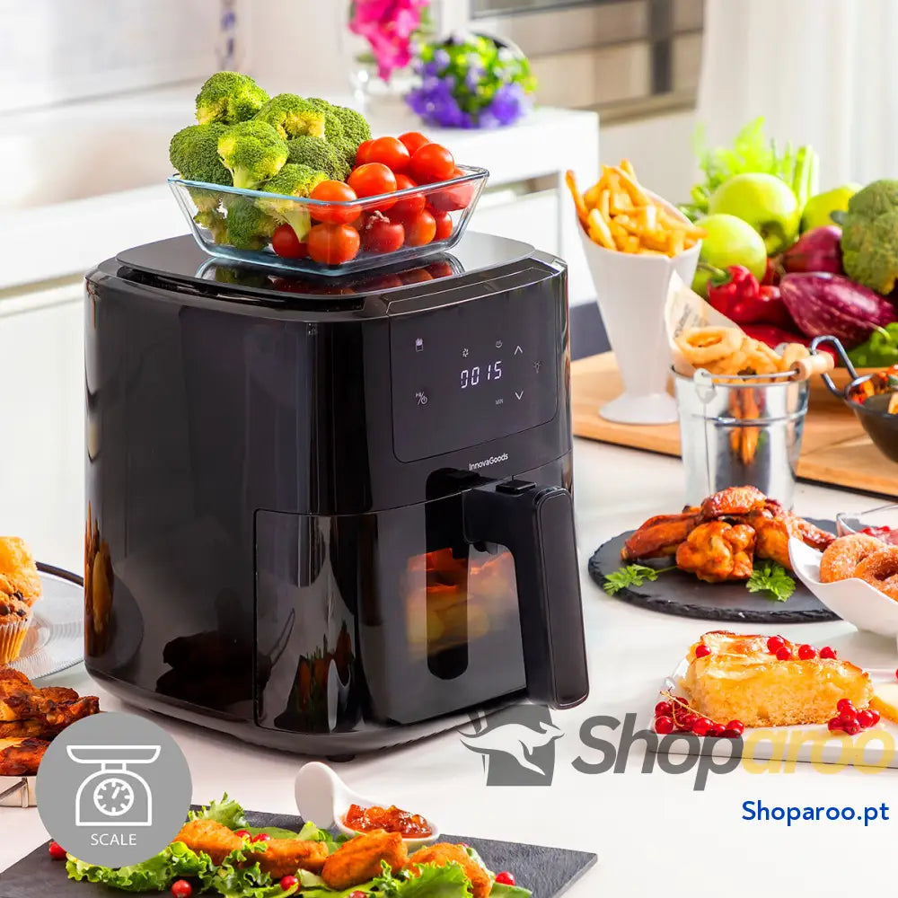 Fritadeira de Ar com Balança InnovaGoods Fryinn Balance 5000 Preto 1500 W 5 L Aço inoxidável