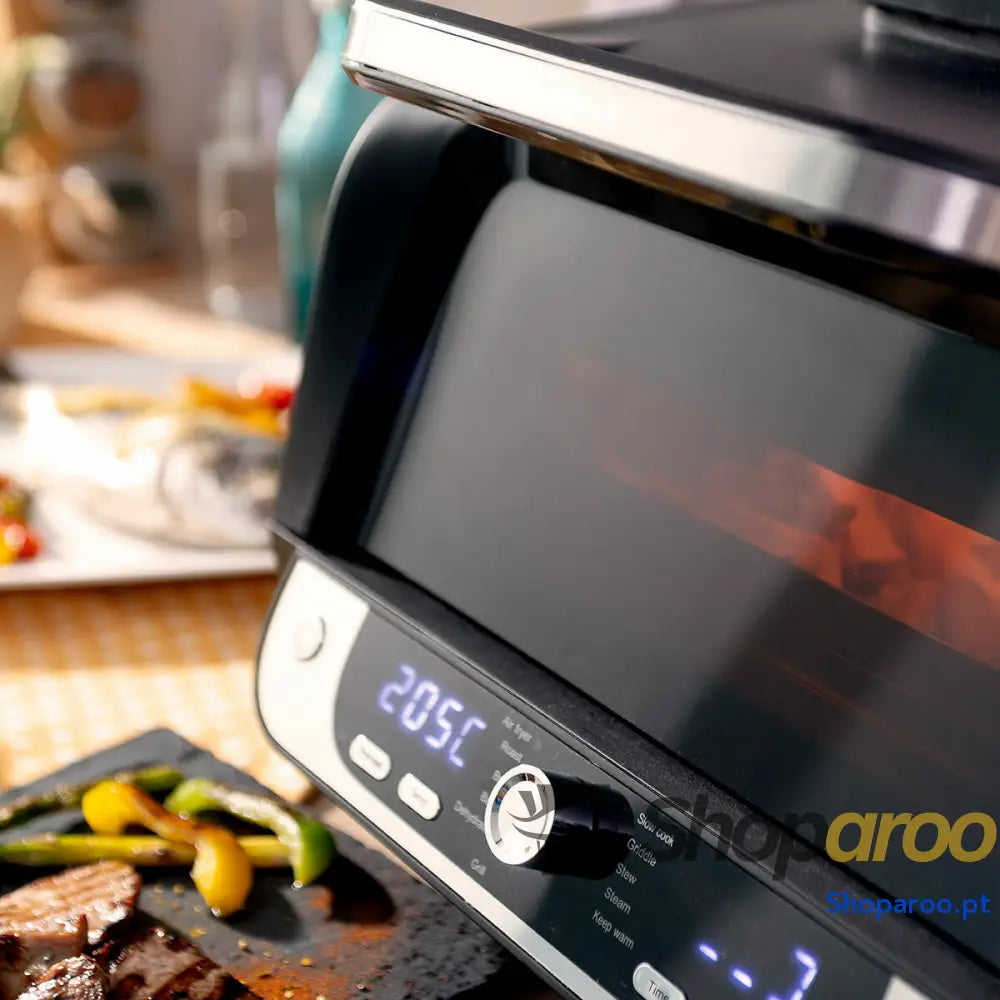 Fritadeira de Ar com Grill Acessórios e Livro Receitas InnovaGoods Fryinn 12 in 1 6000 Preto Aço 3400 W 6 L