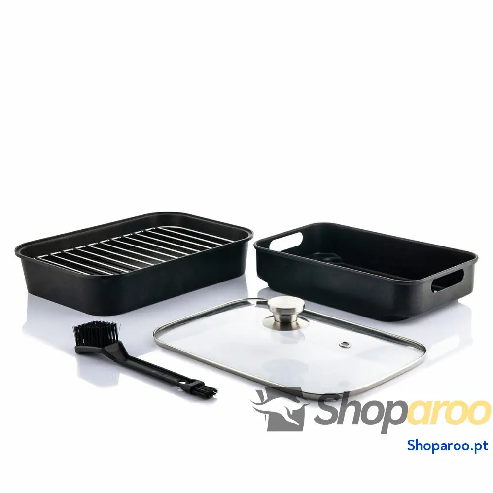 Fritadeira de Ar com Grill Acessórios e Livro Receitas InnovaGoods Fryinn 12 in 1 6000 Preto Aço 3400 W 6 L