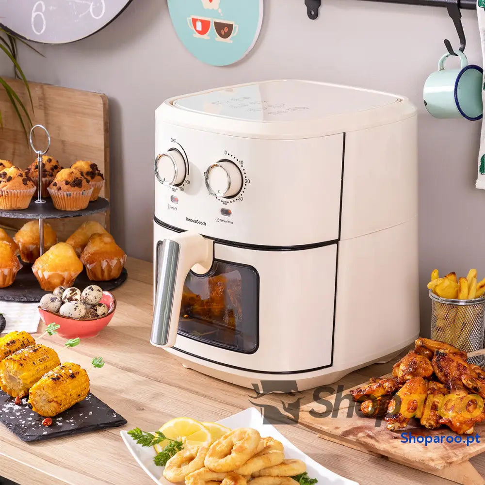 Fritadeira de Ar InnovaGoods Vynner Pro 6500 Creme 1700 W 6,5 L Aço inoxidável