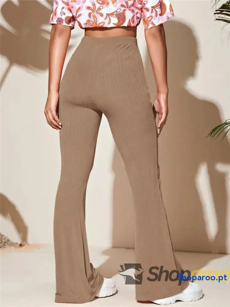 Full Size High-Waist Flare Active Pants Plus