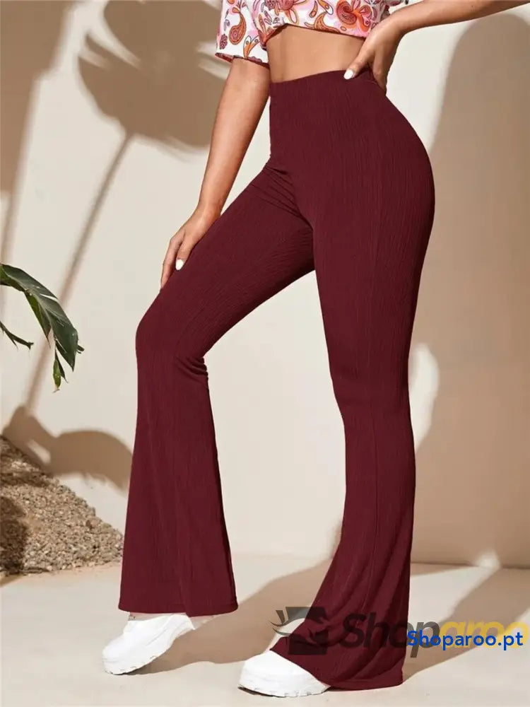 Full Size High-Waist Flare Active Pants Plus