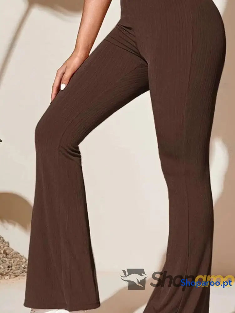 Full Size High-Waist Flare Active Pants Plus