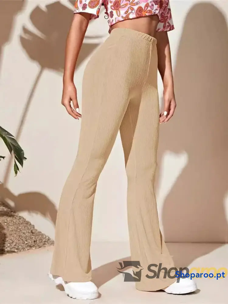 Full Size High-Waist Flare Active Pants Plus