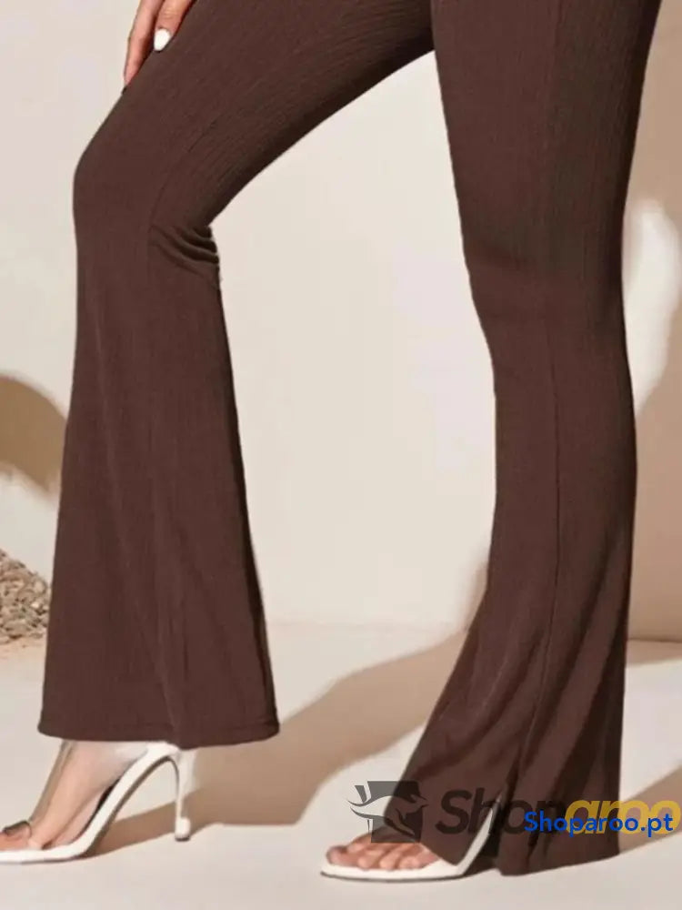 Full Size High-Waist Flare Active Pants Plus