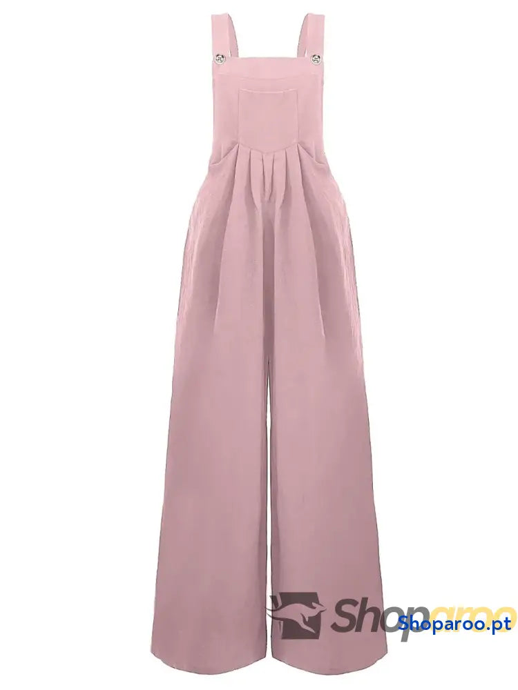 Full Size Square Neck Wide Strap Overalls