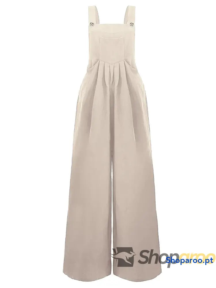 Full Size Square Neck Wide Strap Overalls