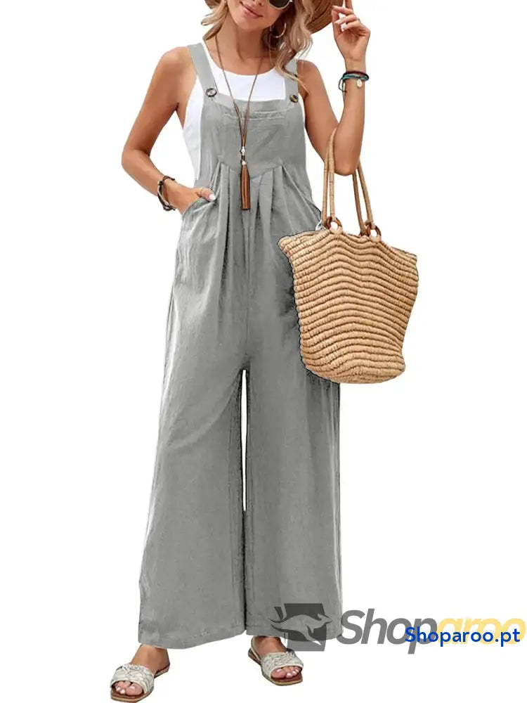 Full Size Square Neck Wide Strap Overalls