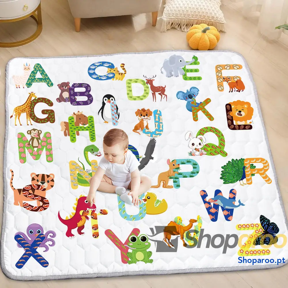 Funsland Tapete de bebé acolchoado dobrável tapetes antiderrapantes algodão gate tapete chão para brincar em casa