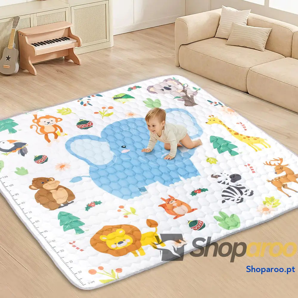 Funsland Tapete de bebé acolchoado dobrável tapetes antiderrapantes algodão gate tapete chão para brincar em casa