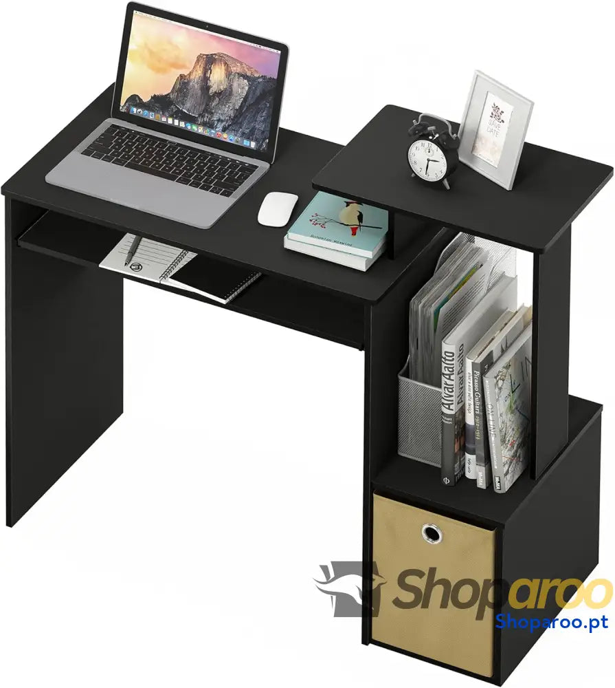 Furinno Secretária de computador preto/castanho