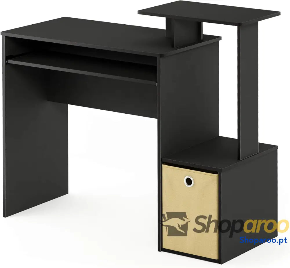 Furinno Secretária de computador preto/castanho