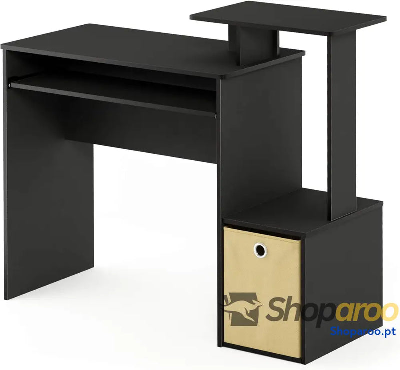 Furinno Secretária de computador preto/castanho