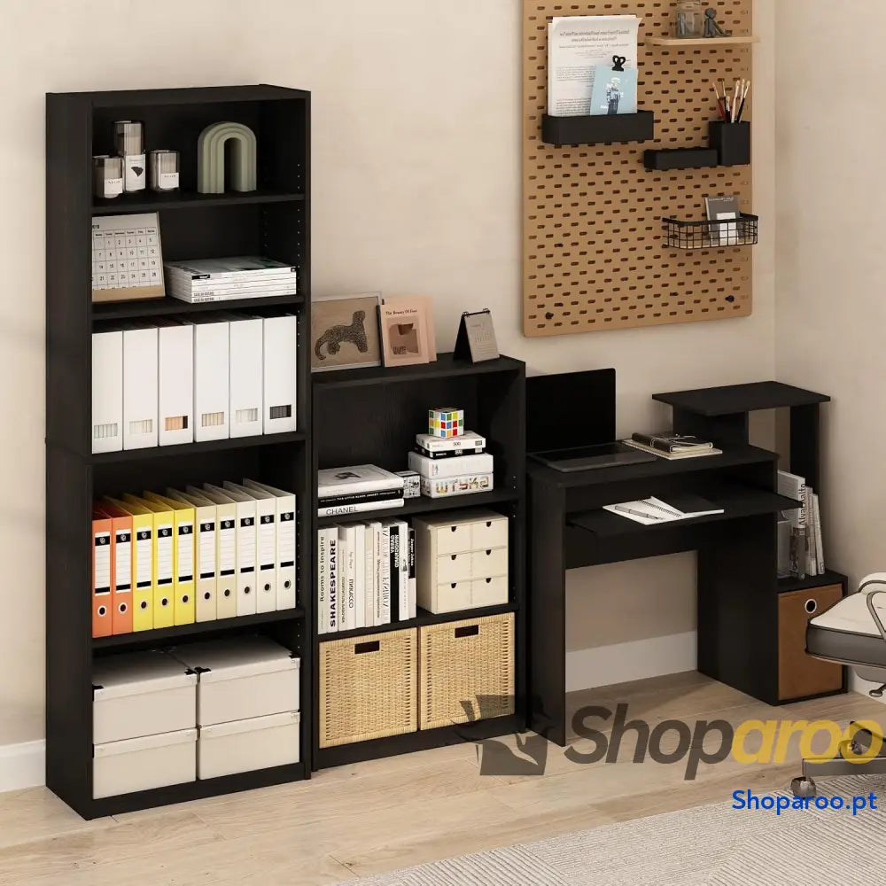 Furinno Secretária de computador preto/castanho