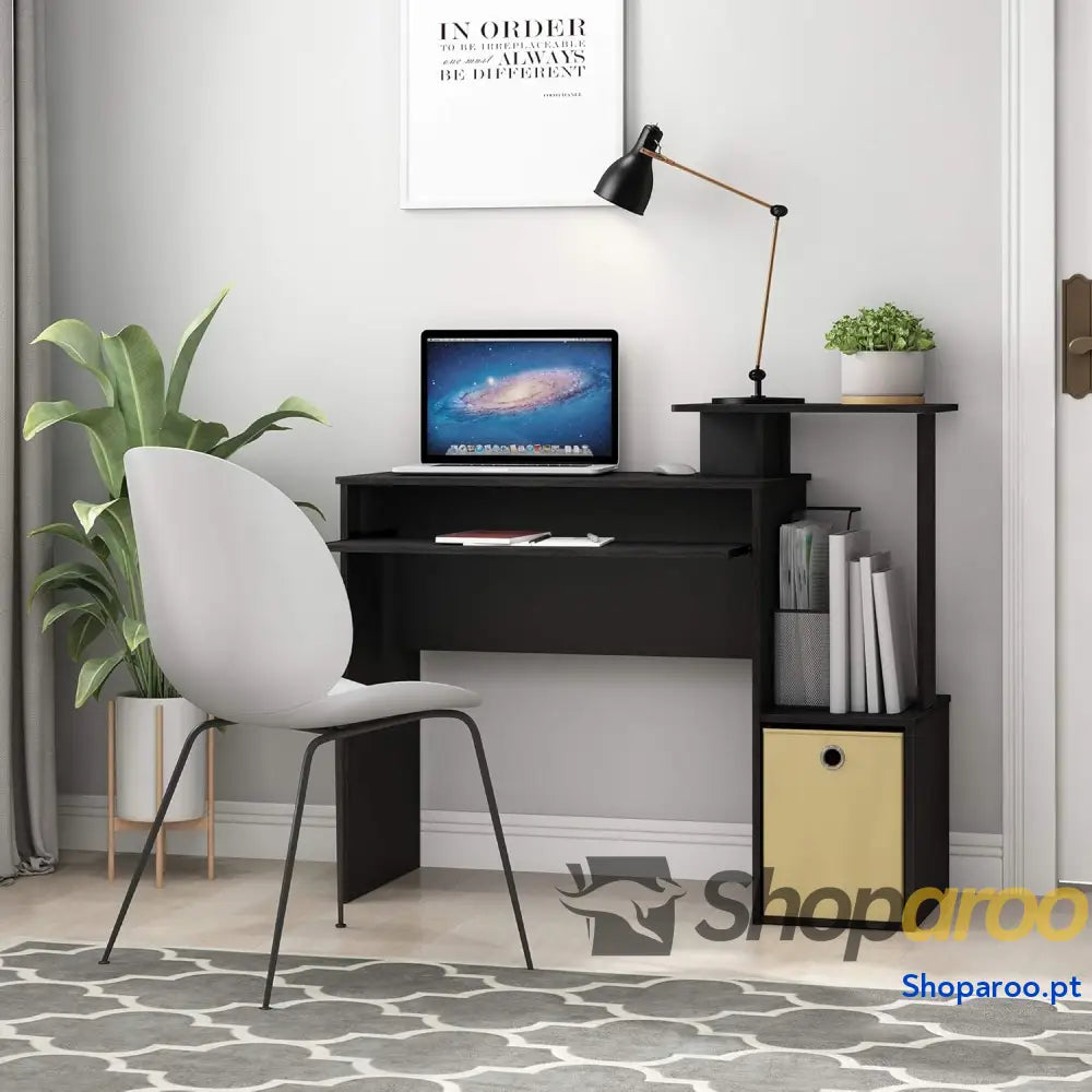 Furinno Secretária de computador preto/castanho