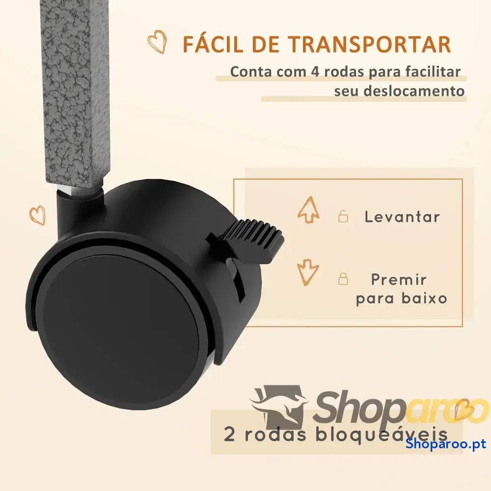 Gaiola para Roedores 80x52x128 cm com Rodas e 4 Níveis Cinza Escuro