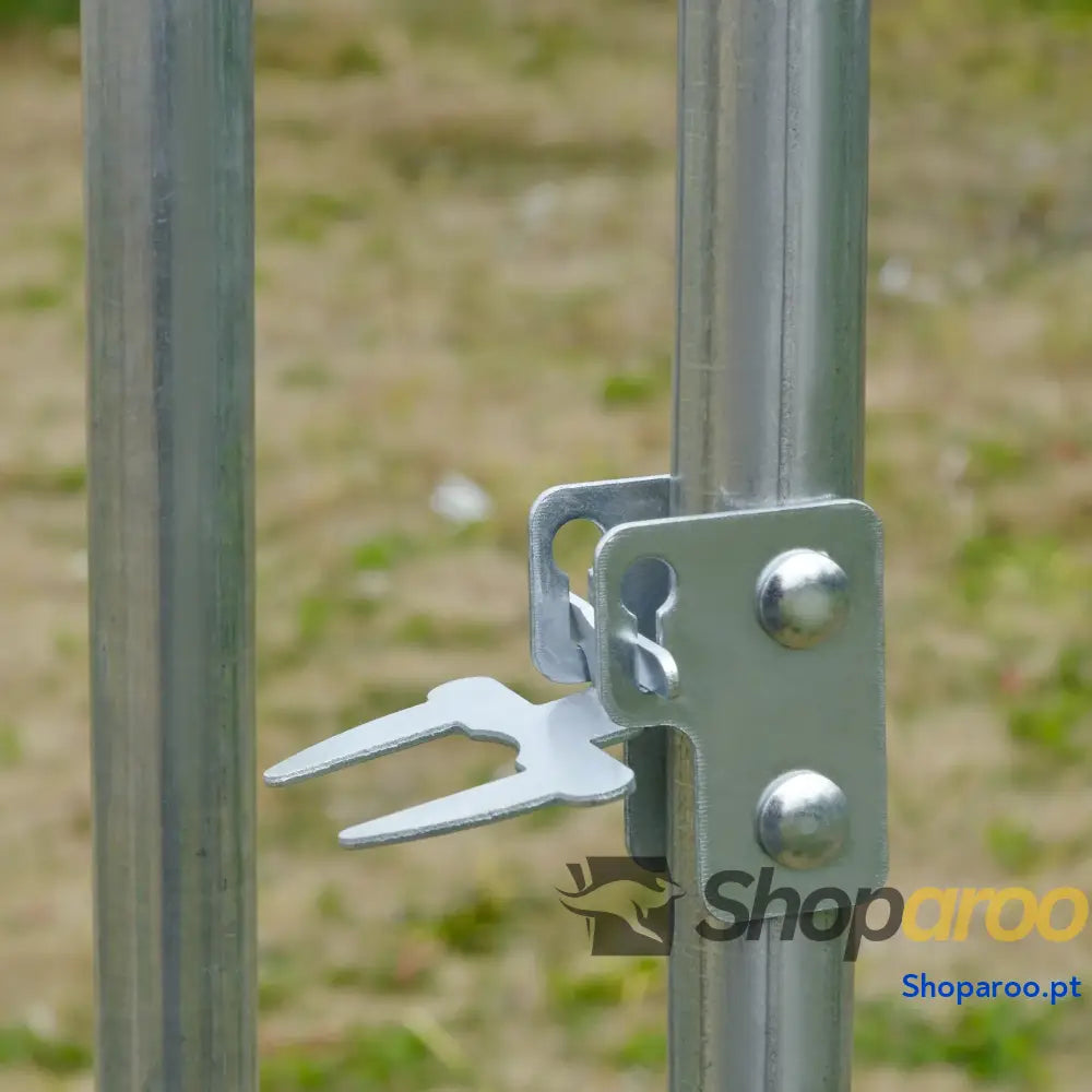 Galinheiro para Exterior 16-24 Galinhas de Aço Galvanizado com Teto Tecido Oxford 2,8x7,60x1,97 m Prata