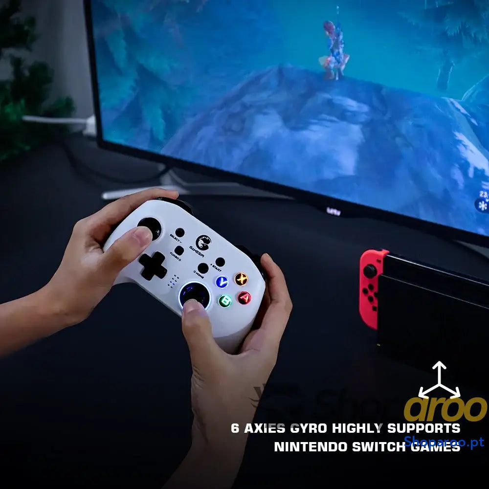 GameSir T4 Pro Comando Sem Fios Branco para Nintendo Switch e PC