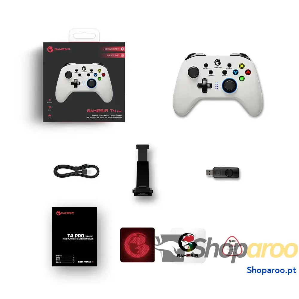 GameSir T4 Pro Comando Sem Fios Branco para Nintendo Switch e PC
