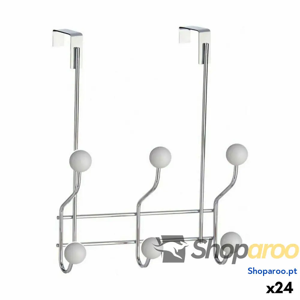 Ganchos para Portas Berilo W4742 6H Branco Metal Plástico 10 x 22 26 cm (24 Unidades)