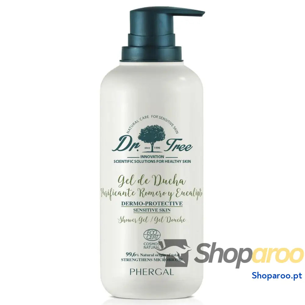 Gel de duche Dr. Tree   Pele sensível Eucalipto Alecrim Purificante 500 ml