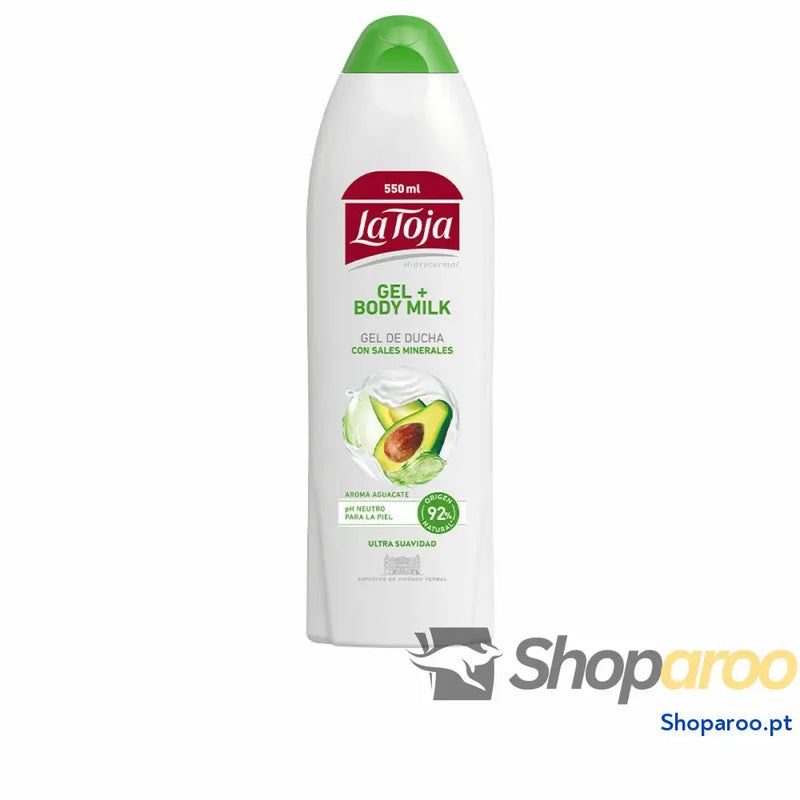 Gel de duche La Toja Gel + Body Milk Abacate (550 ml)
