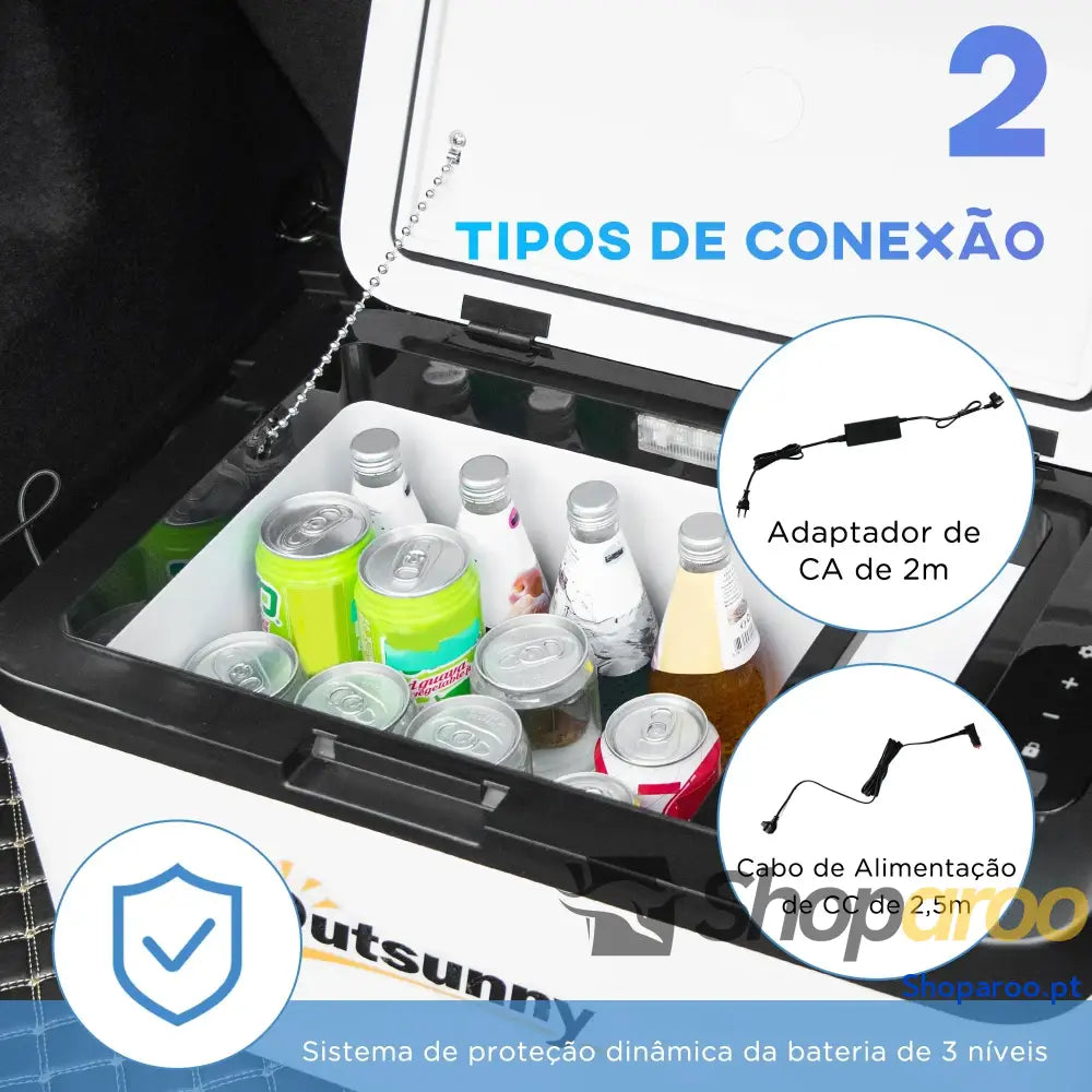 Geleira com Compressor 18L Portátil para Campismo e Viagem