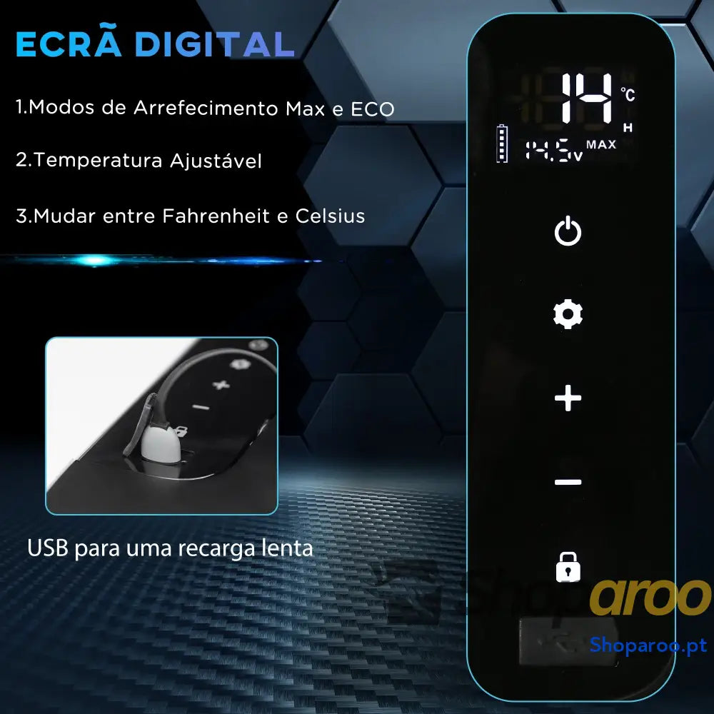 Geleira com Compressor 18L Portátil para Campismo e Viagem