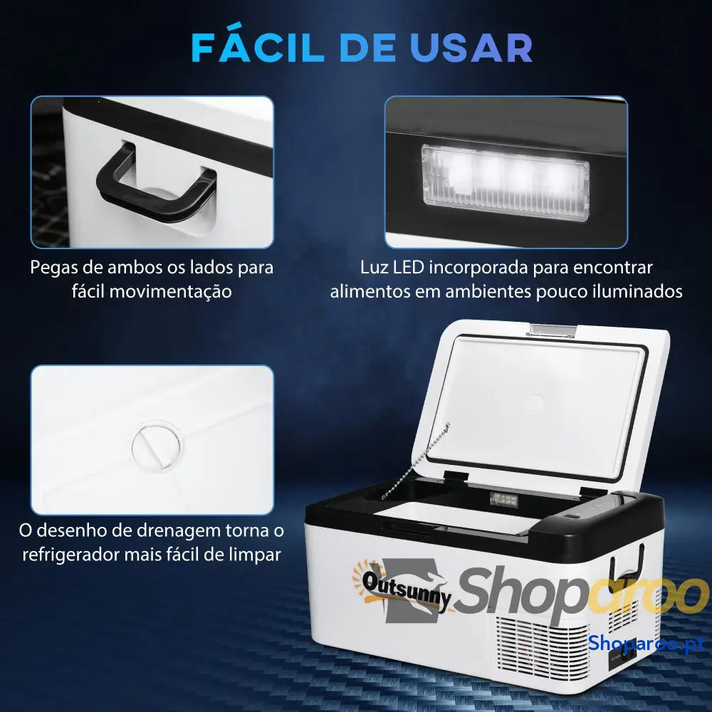 Geleira com Compressor 18L Portátil para Campismo e Viagem