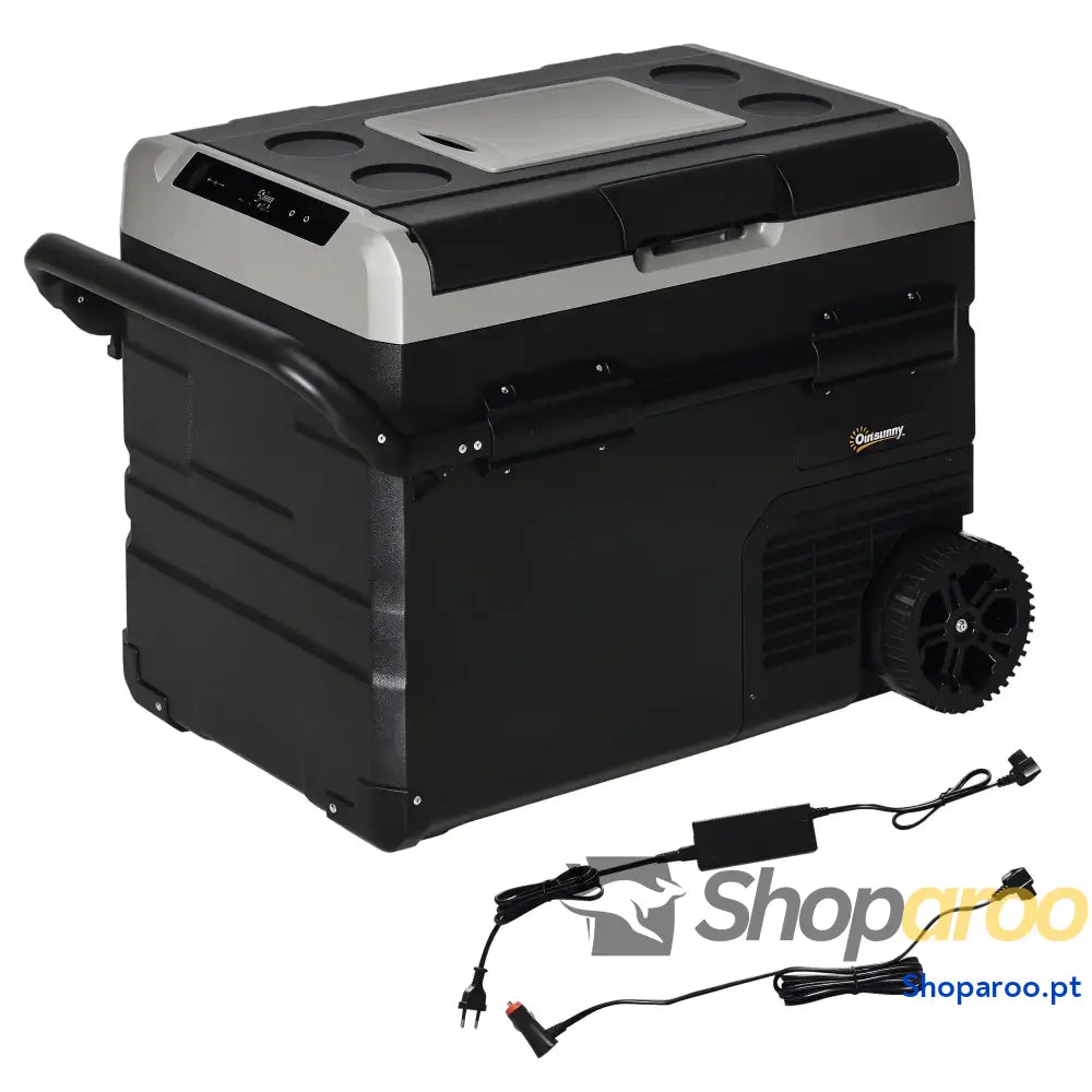 Geleira de Compressor Portátil 60L para Carro com Ecrã LED e Rodas