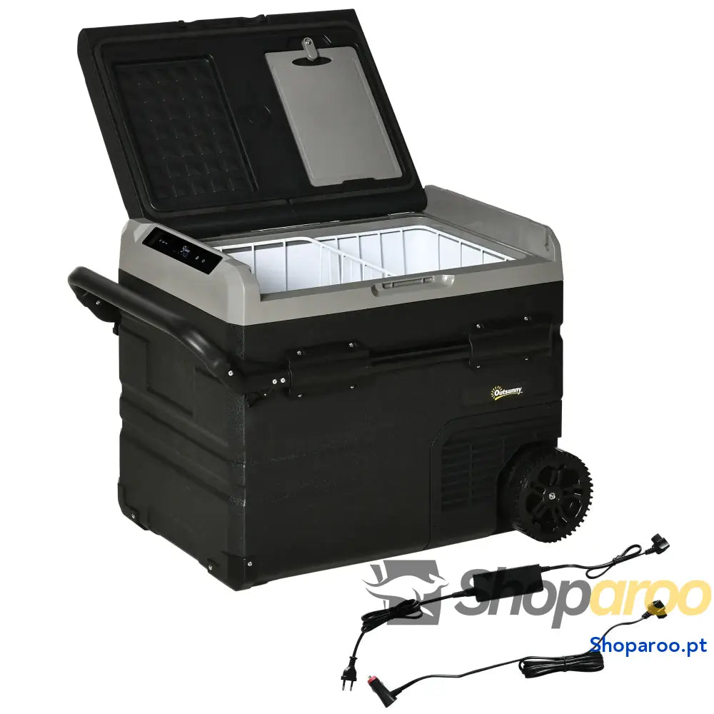 Geleira de Compressor Portátil 60L para Carro com Ecrã LED e Rodas