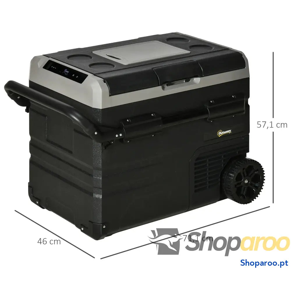 Geleira de Compressor Portátil 60L para Carro com Ecrã LED e Rodas
