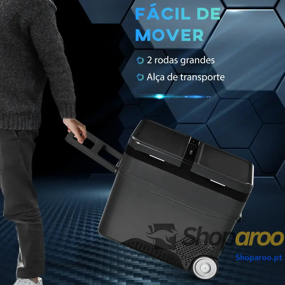 Geleira Elétrica de Compressor Portátil 45L com Duplo Controlo Temperatura