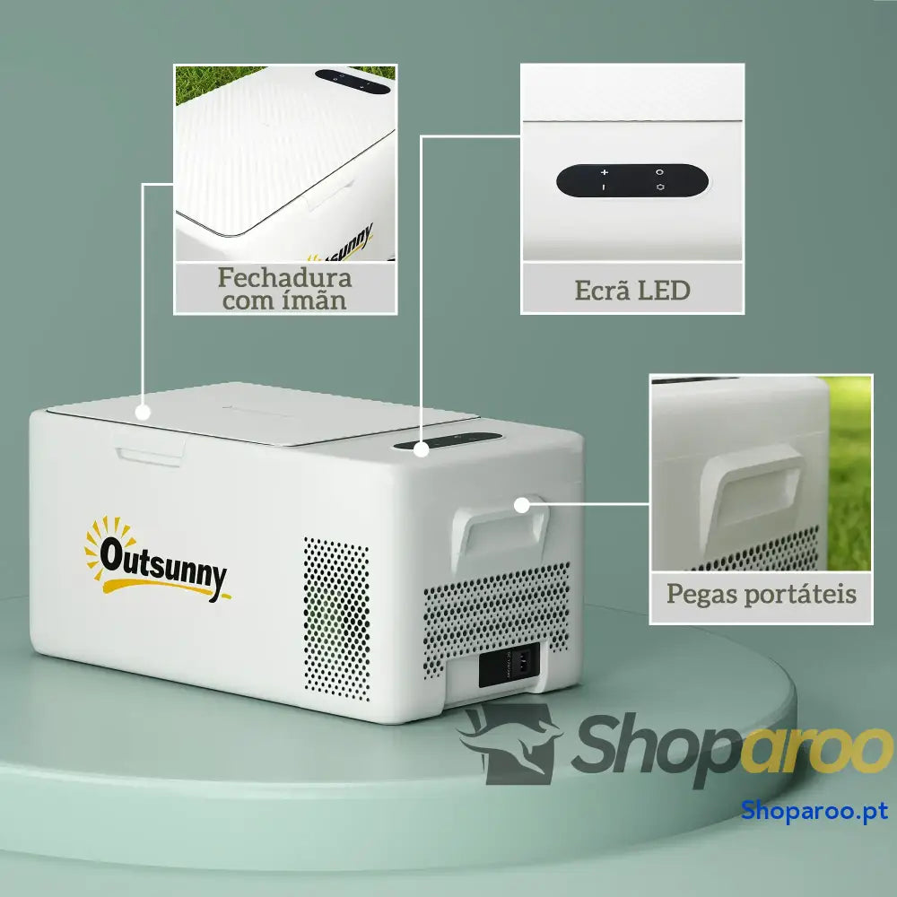Geleira portátil elétrica 16,8L com compressor e ecrã digital
